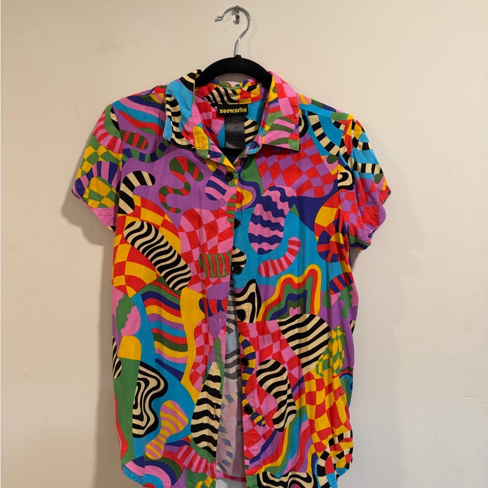 Nooworks Multicolor Abstract Button Down Shirt - image 1